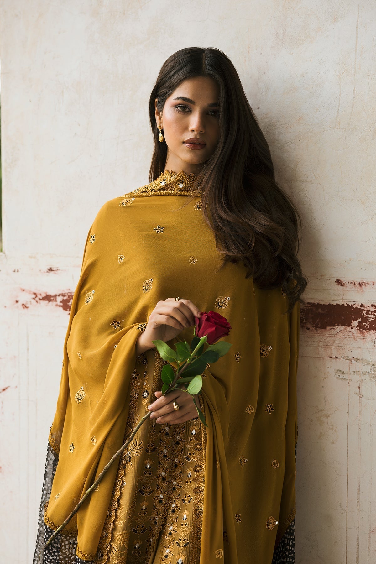 Afrozeh | Mulaqaat Lawn | Wafa M Mustard Yellow Lawn