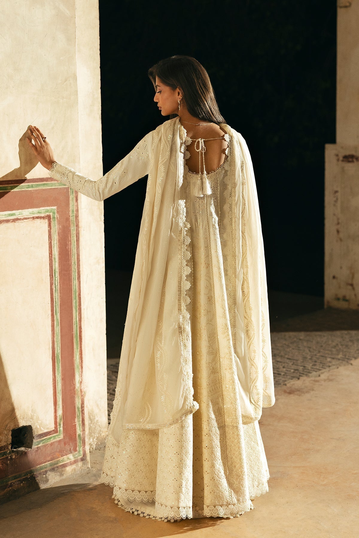 Afrozeh | Mulaqaat Lawn | Ishq XS Off White Chiffon
