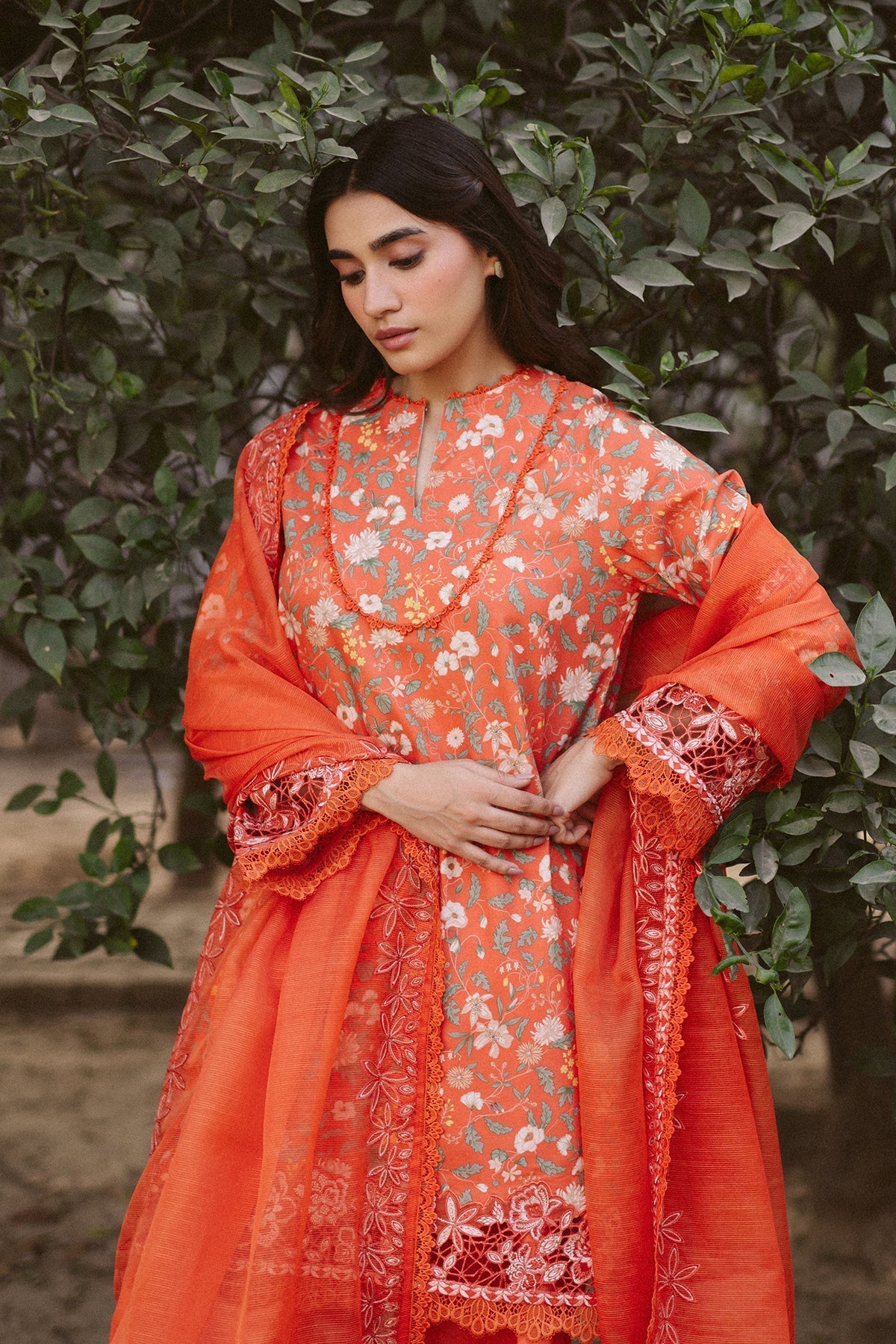 Ayzel | The Bare Minimum | Celine M Pinkish Orange Lawn