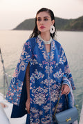 Afrozeh | Lawn 25 | Eclipse L Blue Long Open Shirt