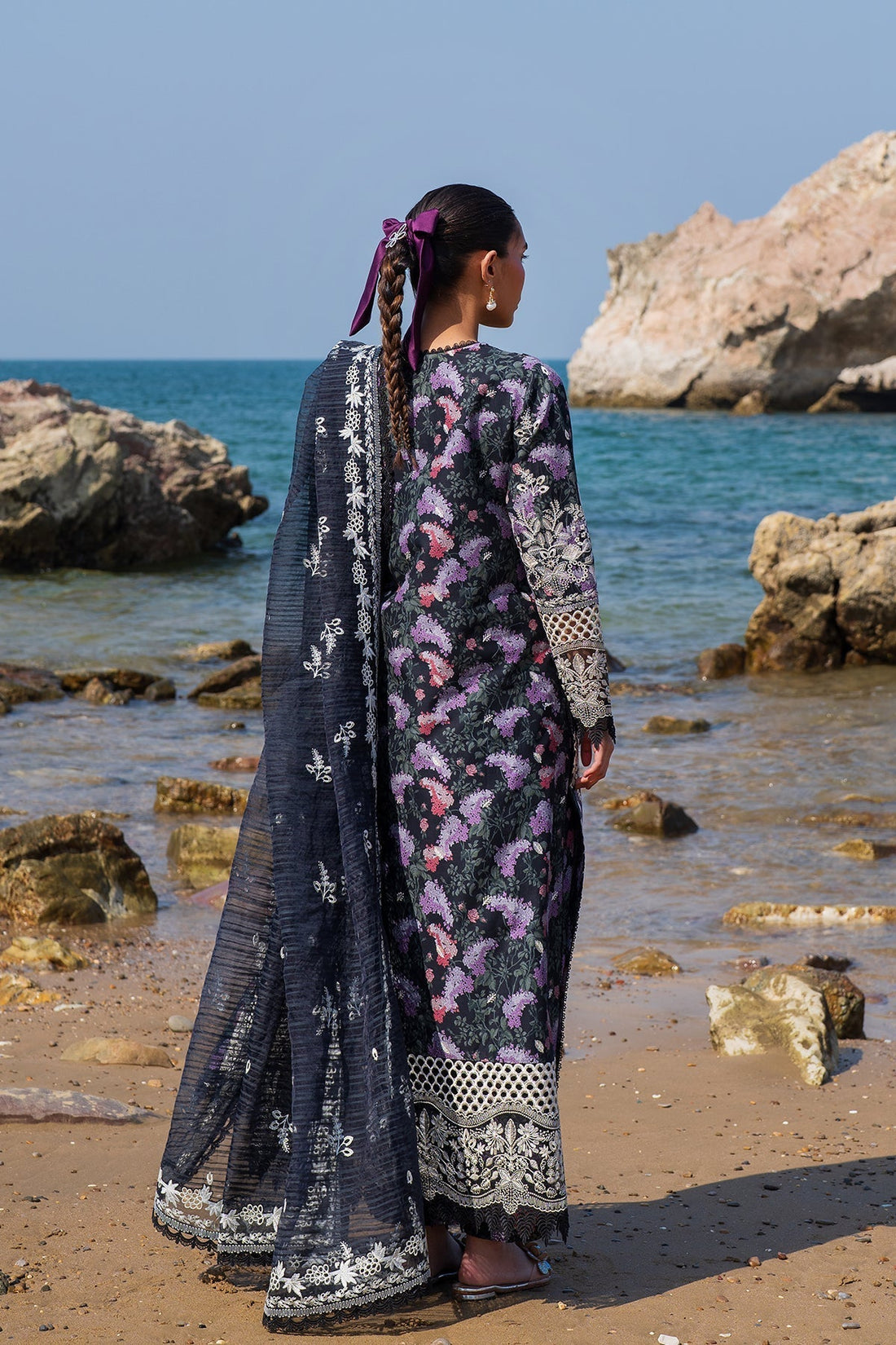 Afrozeh | Endless Summer | Velour XS Navy Blue Lawn