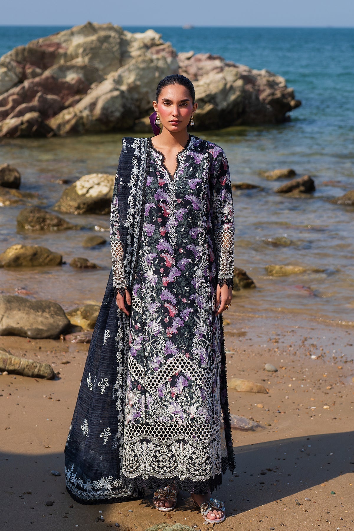 Afrozeh | Endless Summer | Velour XS Navy Blue Lawn