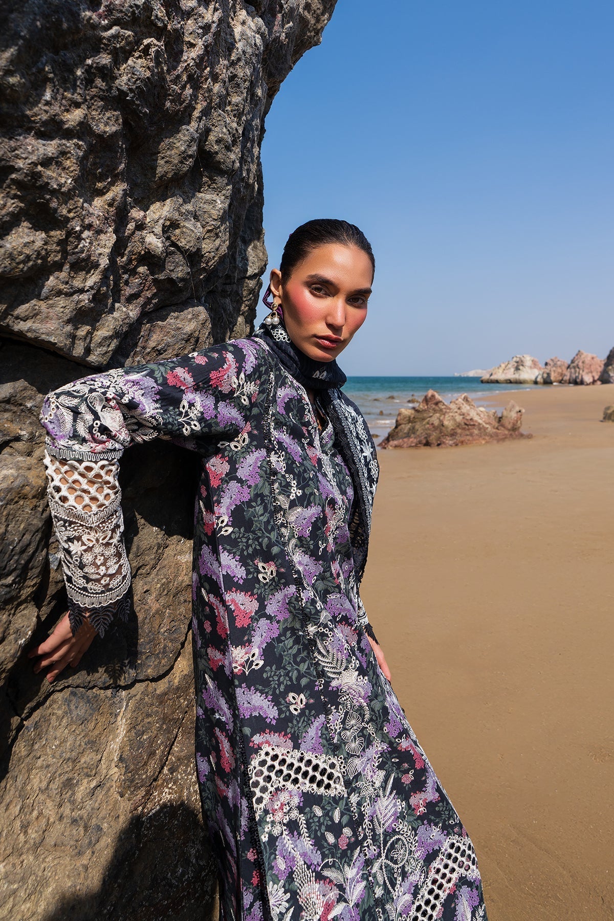Afrozeh | Endless Summer | Velour L Navy Blue Lawn
