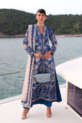 Afrozeh | Lawn 25 | Eclipse XS Blue Long Open Shirt