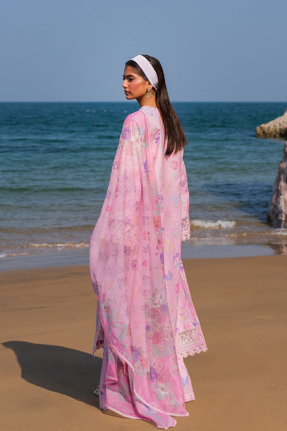 Afrozeh | Endless Summer | Gilded XS Pink Lawn