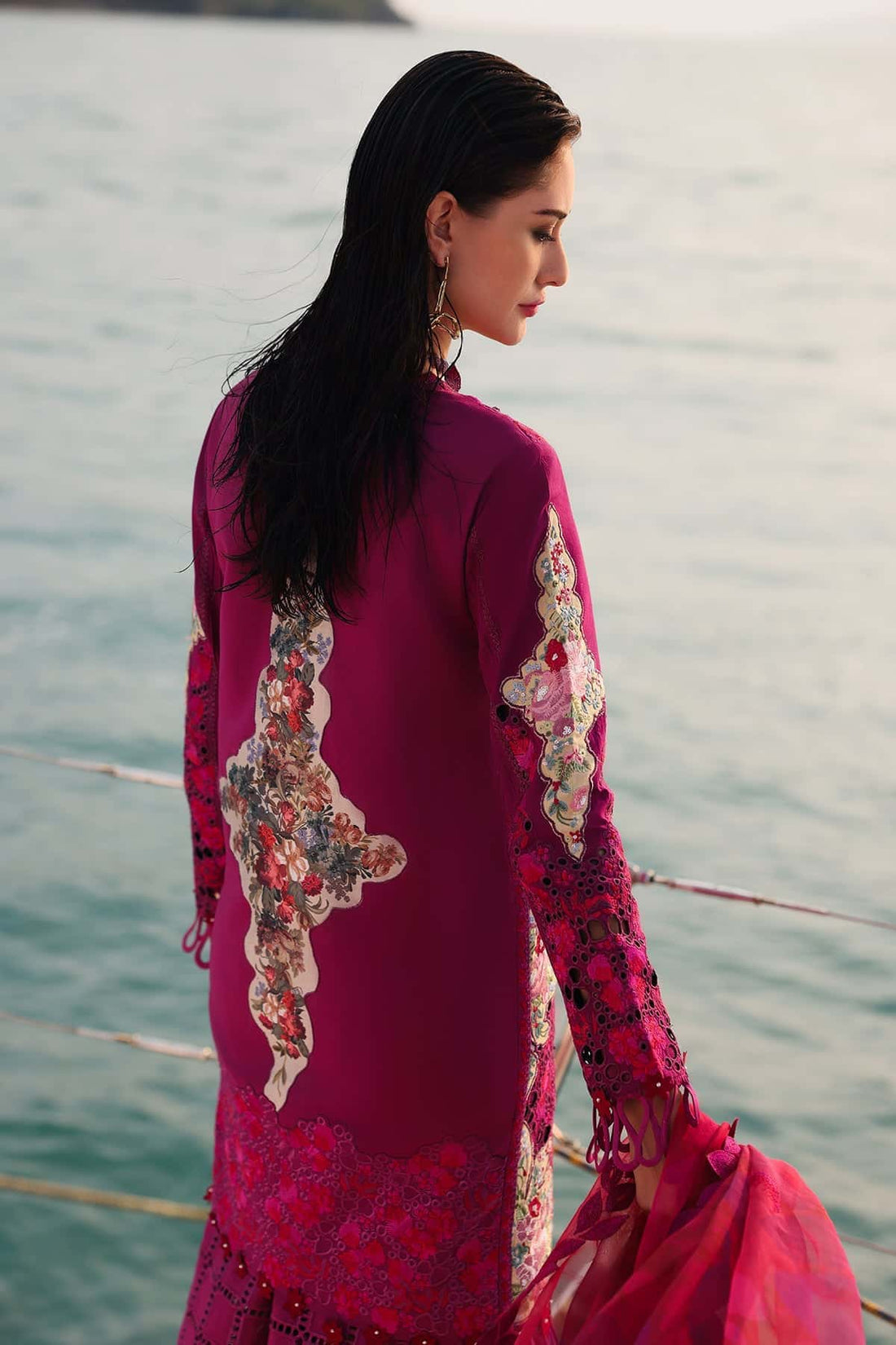 Afrozeh | Lawn 25 | Serene XS Magenta Lawn