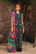 Afrozeh | Lawn 25 | Vermora L Dark Green Lawn