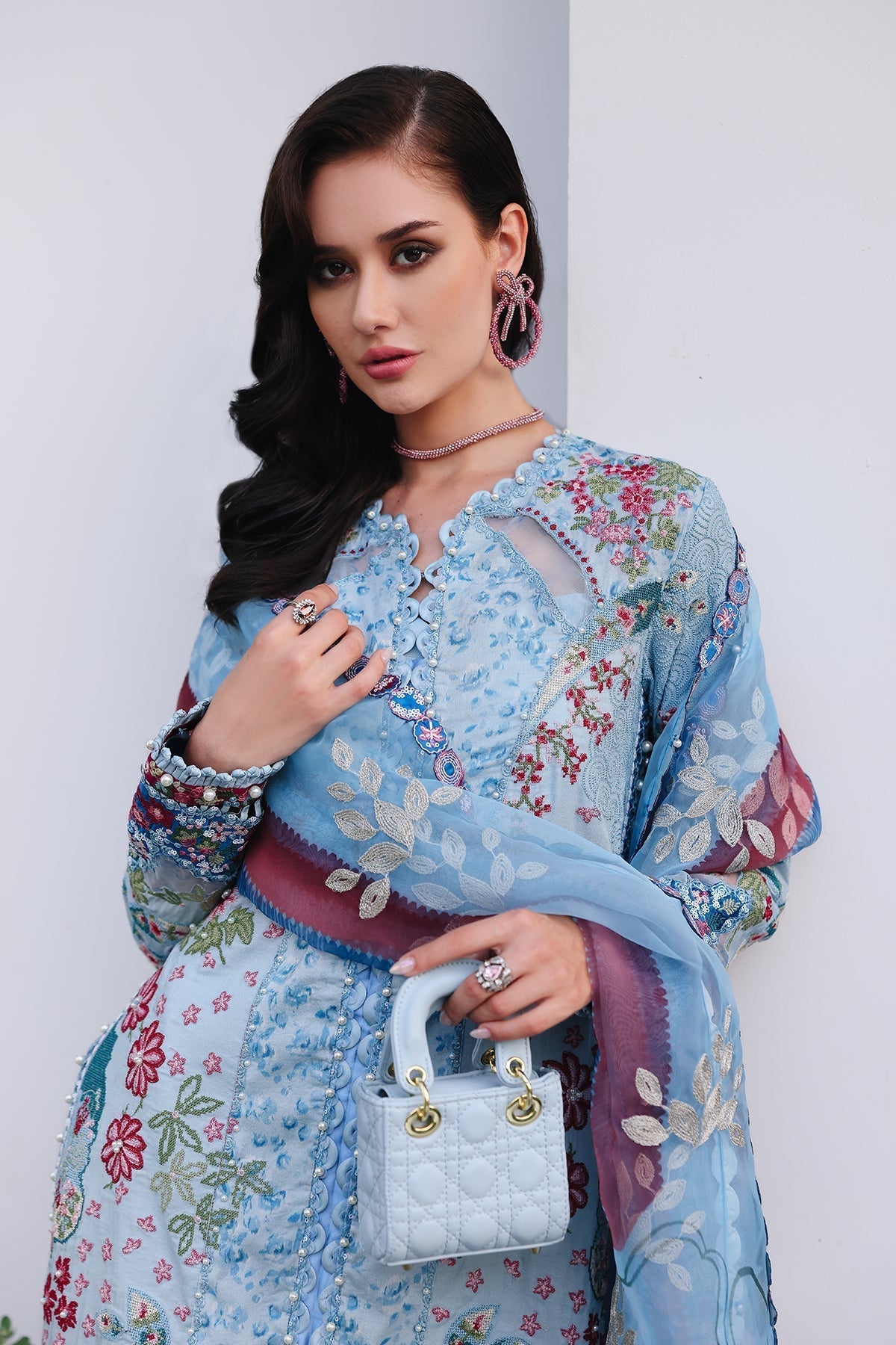 Afrozeh | Lawn 25 | Presta M Dusty Blue Lawn