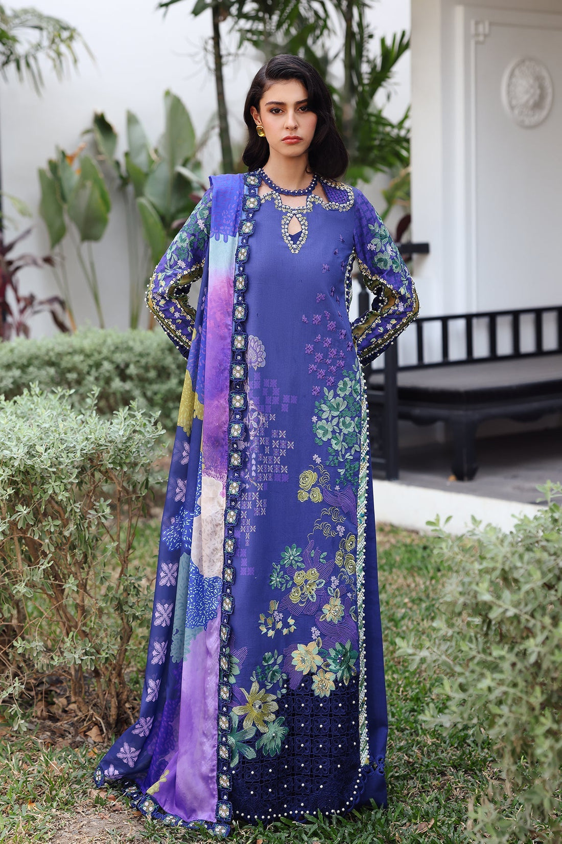 Afrozeh | Lawn 25 | Lumora XS Blue Lawn