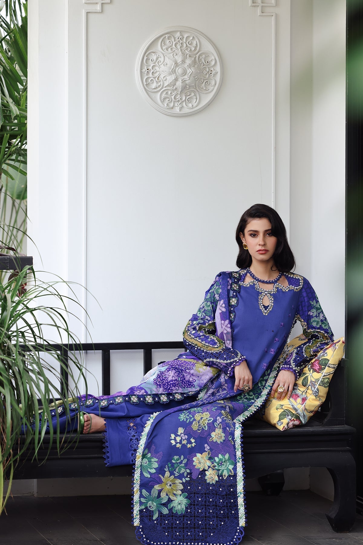 Afrozeh | Lawn 25 | Lumora Custom Size Blue Lawn