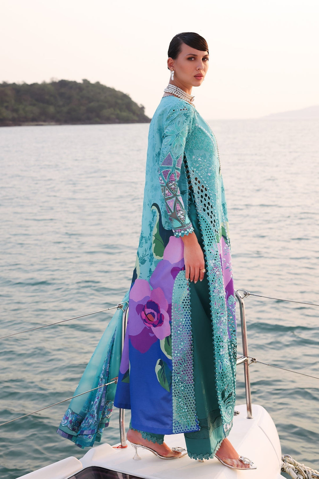 Afrozeh | Lawn 25 | Sovana XS Jade Green Lawn