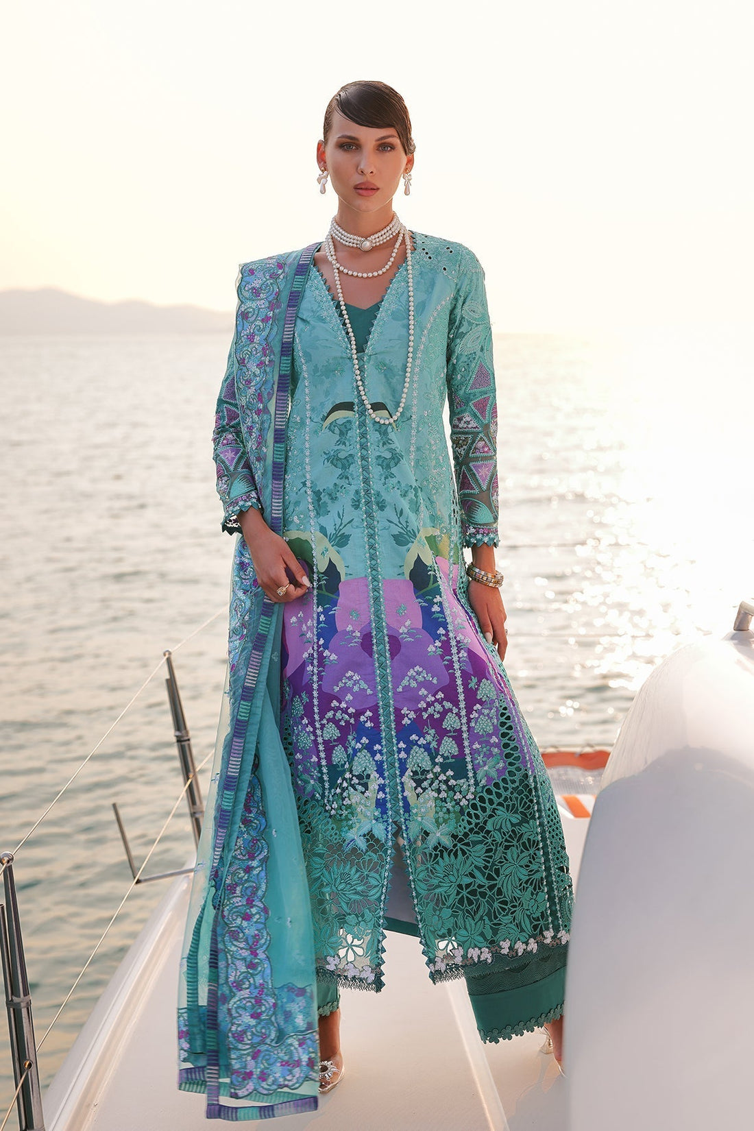 Afrozeh | Lawn 25 | Sovana XS Light Blue Lawn