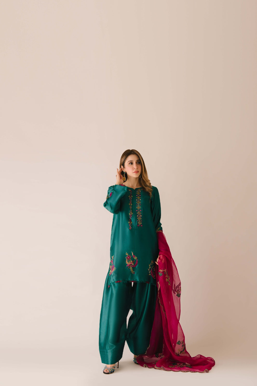 Sammy K | Aadat Festive Edition | Green Moon - Pakistani Designer Dress - by Sammy K - Type : Ladies Clothes - 100% Original at Saira Sultan