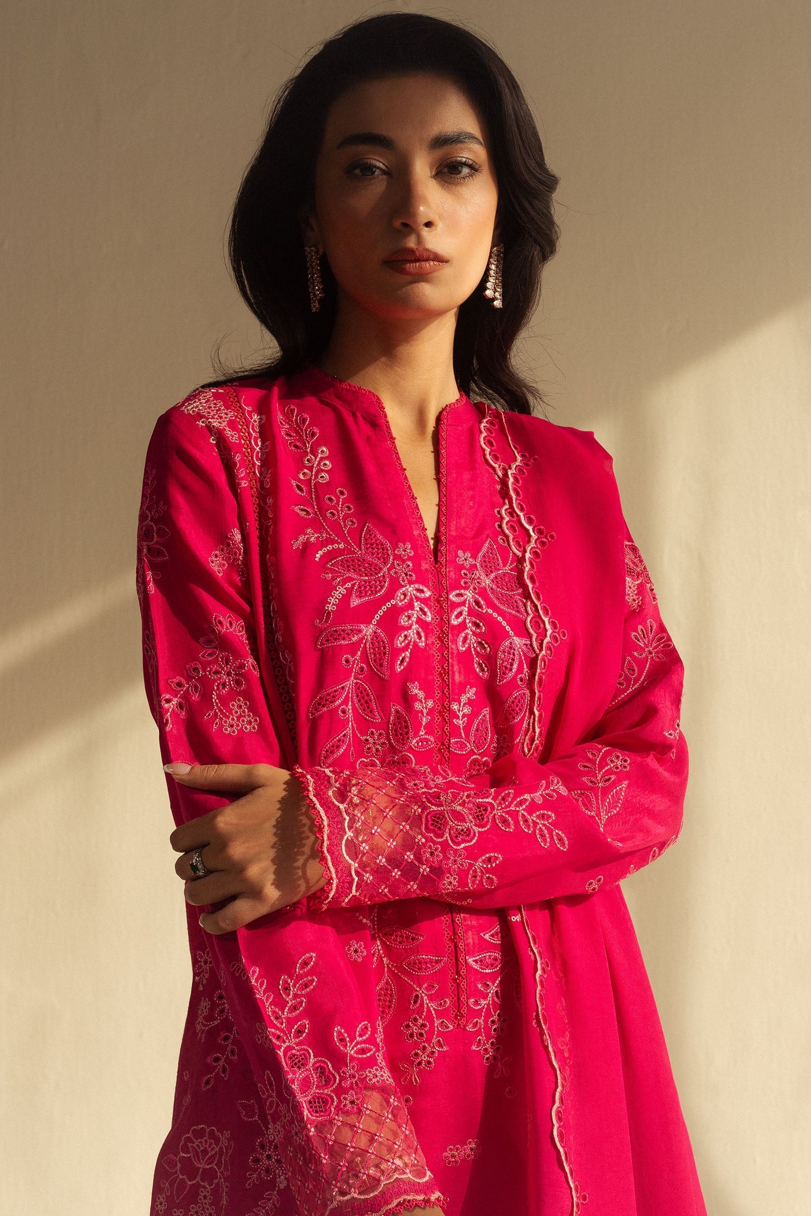 Zara Shahjahan | Fall Festive 24 | ZC-2066 M Hot Pink Raw Silk