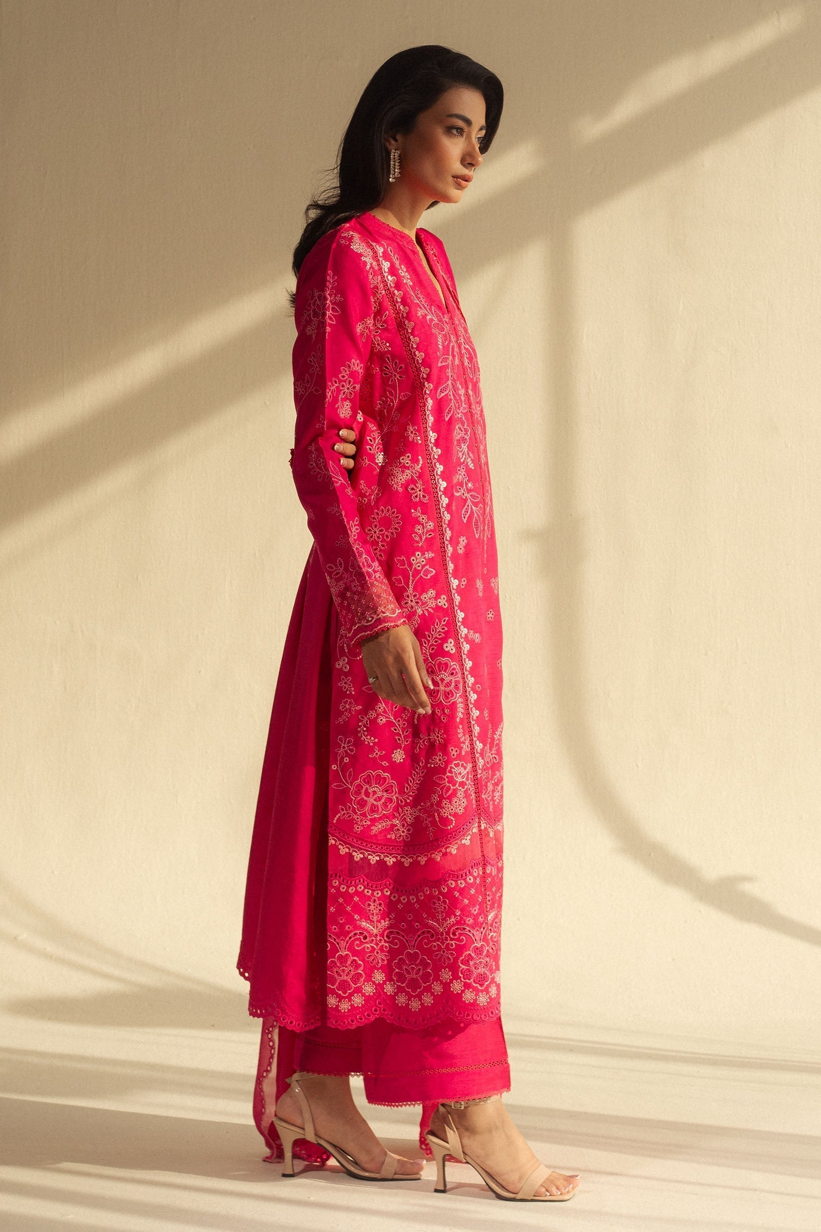 Zara Shahjahan | Fall Festive 24 | ZC-2066 L Hot Pink Raw Silk