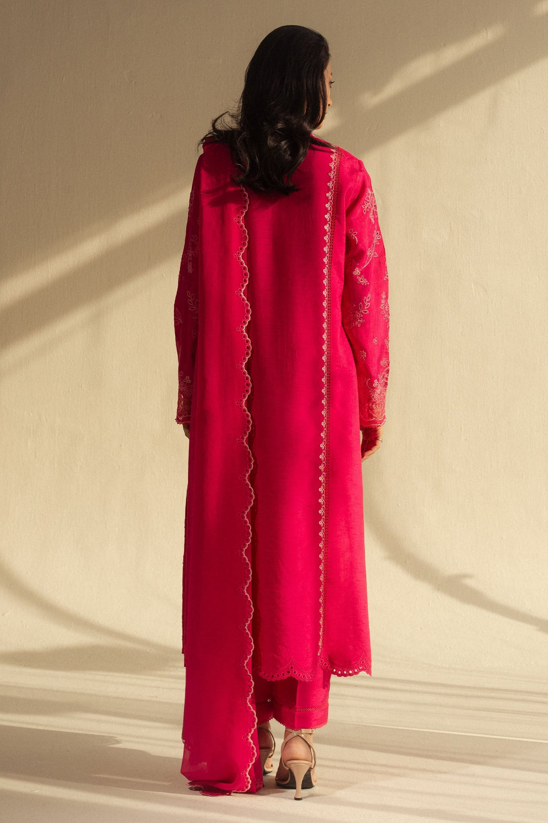 Zara Shahjahan | Fall Festive 24 | ZC-2066 XS Hot Pink Raw Silk