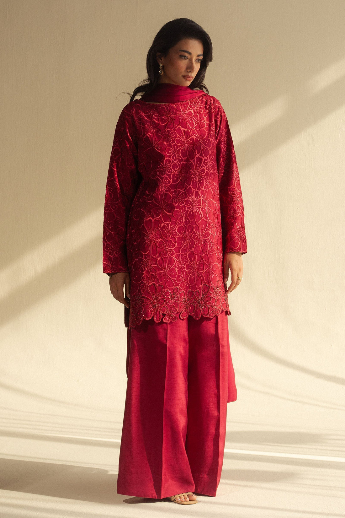 Zara Shahjahan | Fall Festive 24 | ZC-2071 XS Pink Raw Silk