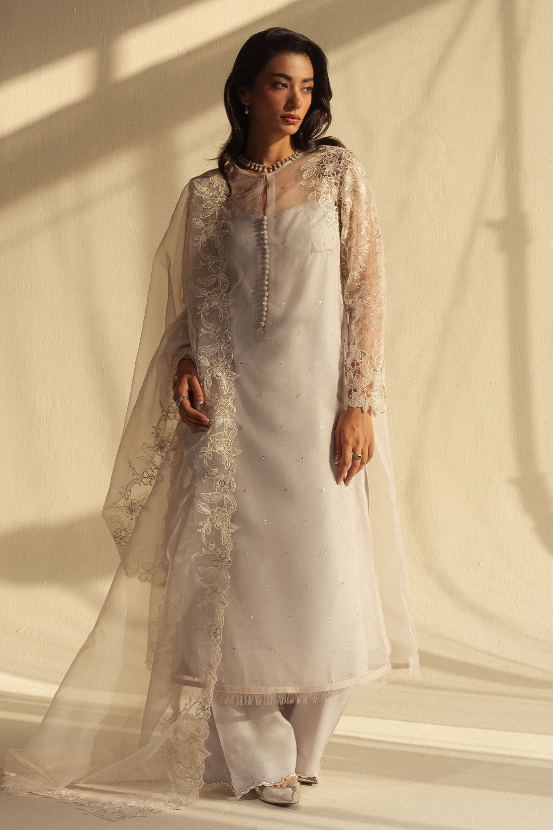 Zara Shahjahan | Fall Festive 24 | ZC-2076 XS White Organza