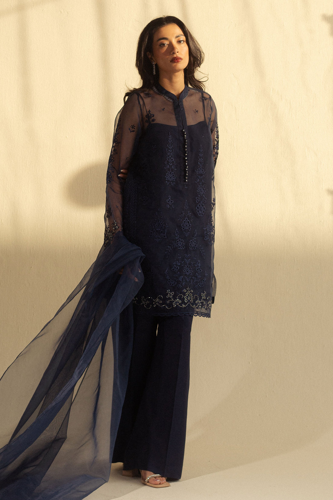 Zara Shahjahan | Fall Festive 24 | ZC-2079 XS Midnight Blue Organza