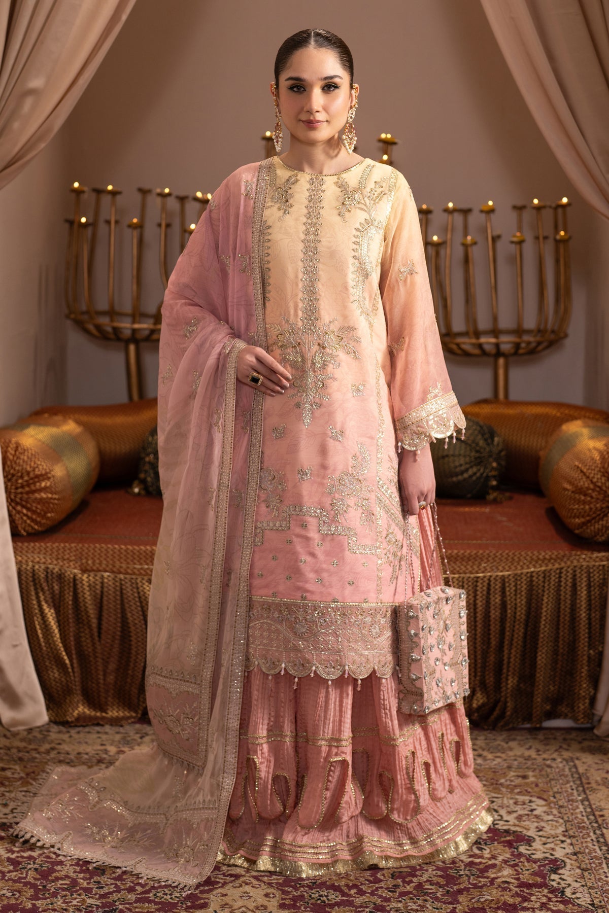 Alizeh | Jhalak Formals | AF-JHLK-03-ZAFIRA M Light Pink Chiffon