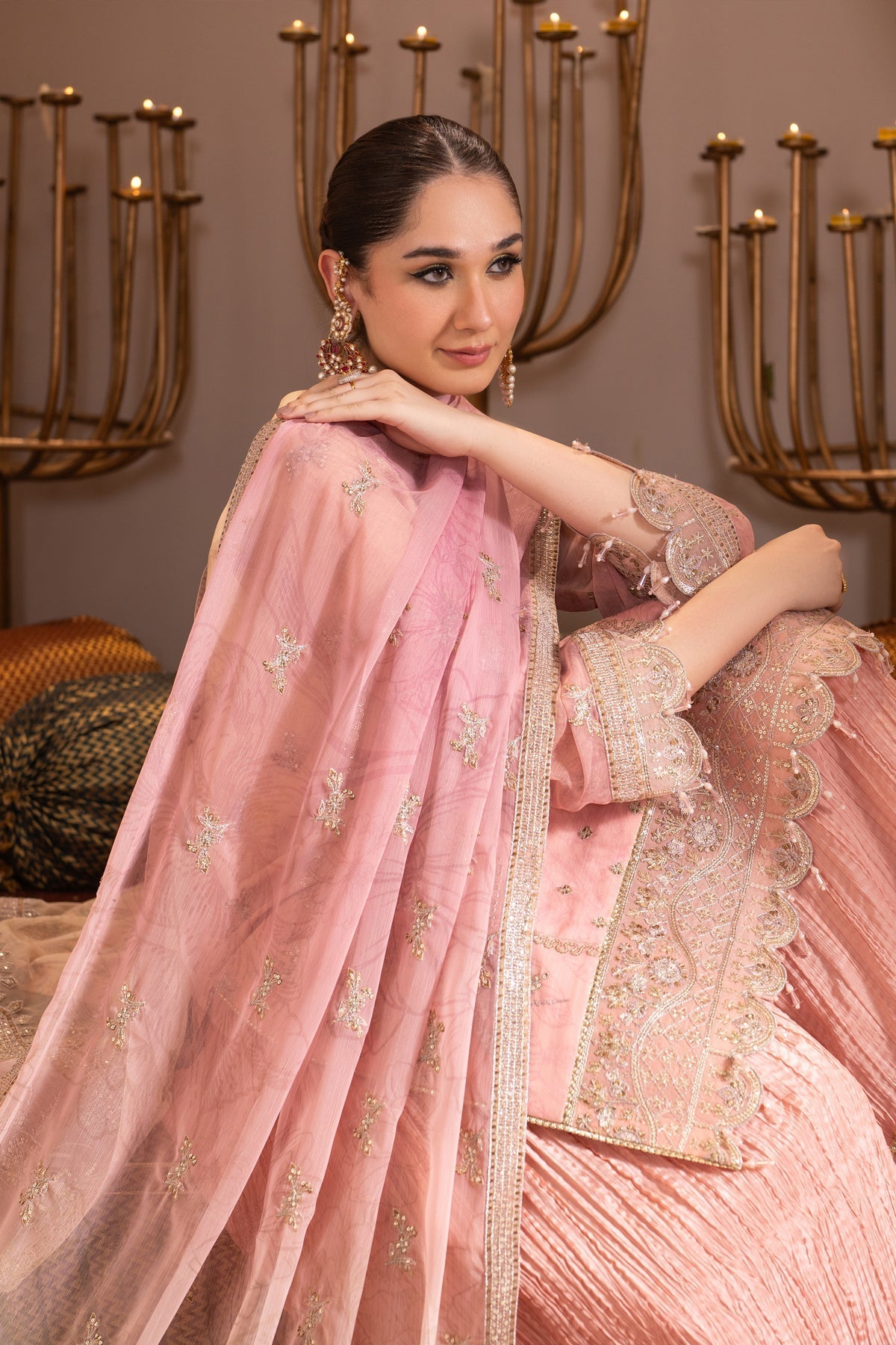 Alizeh | Jhalak Formals | AF-JHLK-03-ZAFIRA L Light Pink Chiffon