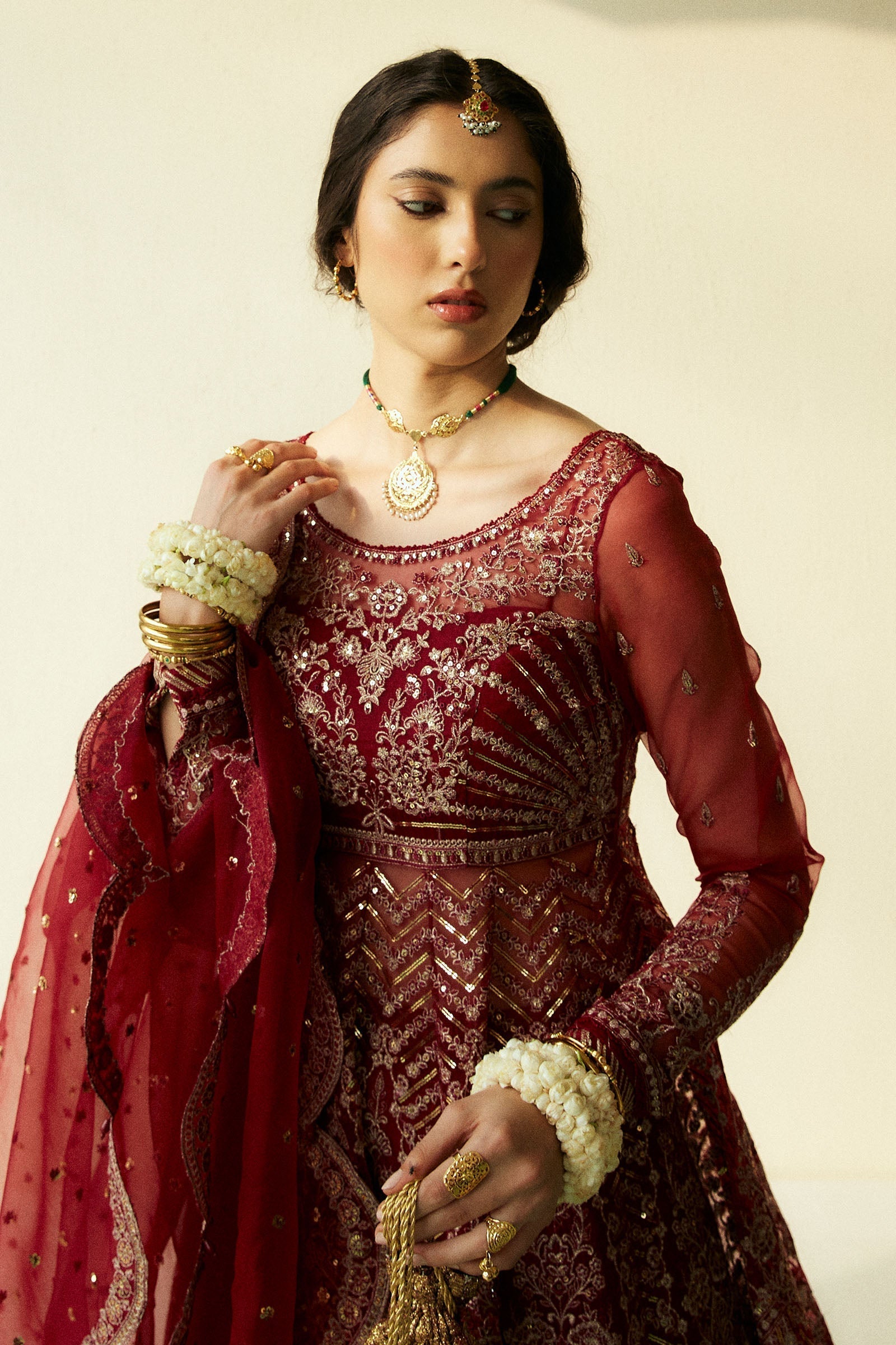 Zara Shahjahan | Lovent Wedding 2025 | CHERIE-D3 M Blood Red Poly Organza