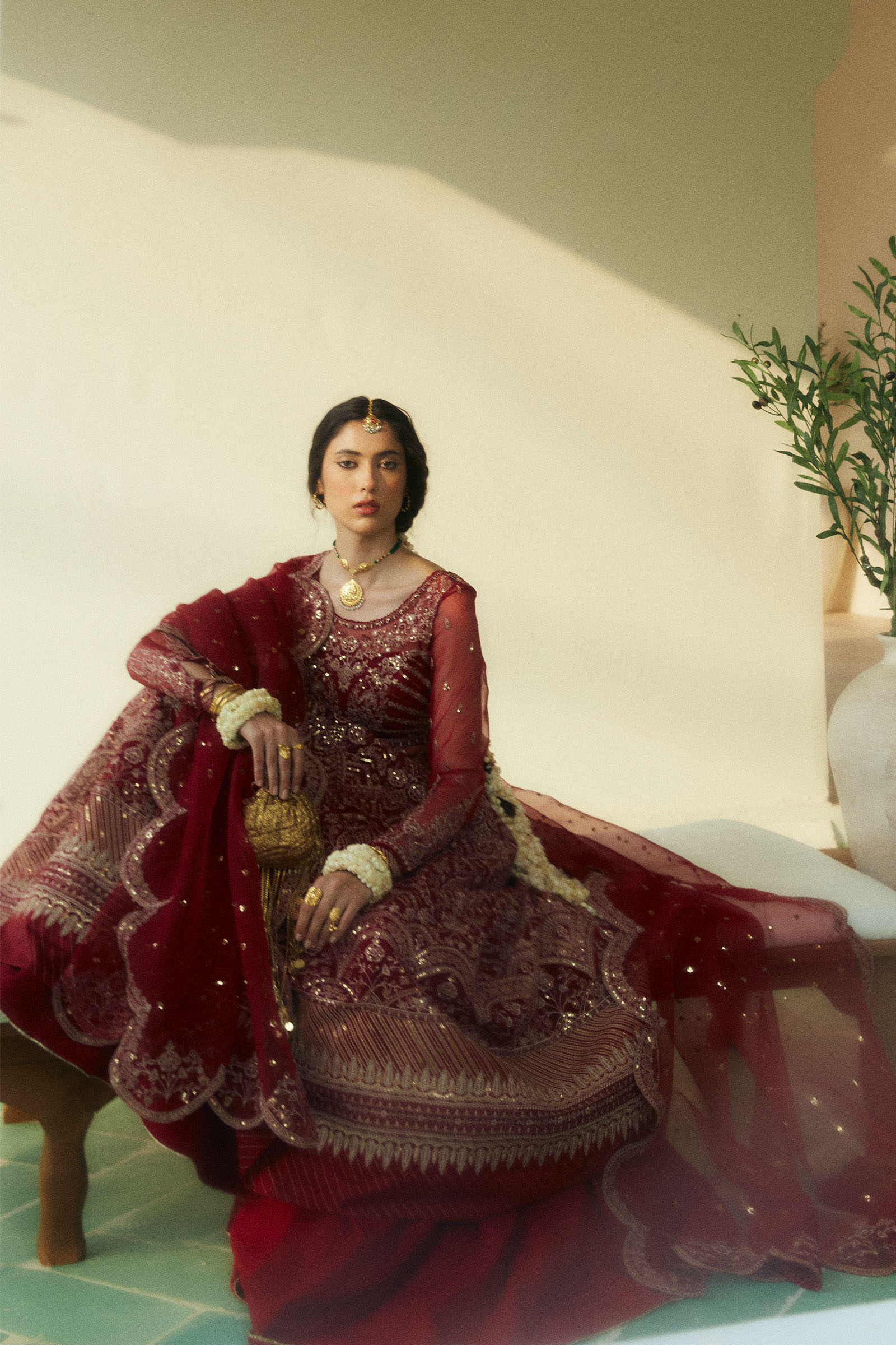 Zara Shahjahan | Lovent Wedding 2025 | CHERIE-D3 L Blood Red Poly Organza