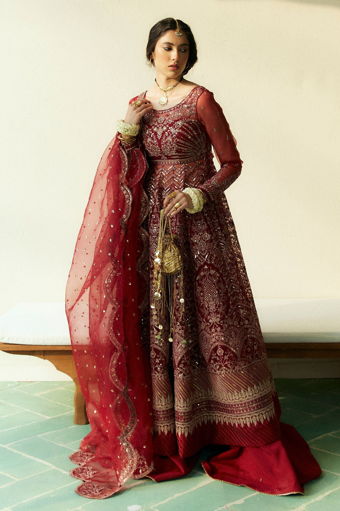 Zara Shahjahan | Lovent Wedding 2025 | CHERIE-D3 XS Blood Red Poly Organza