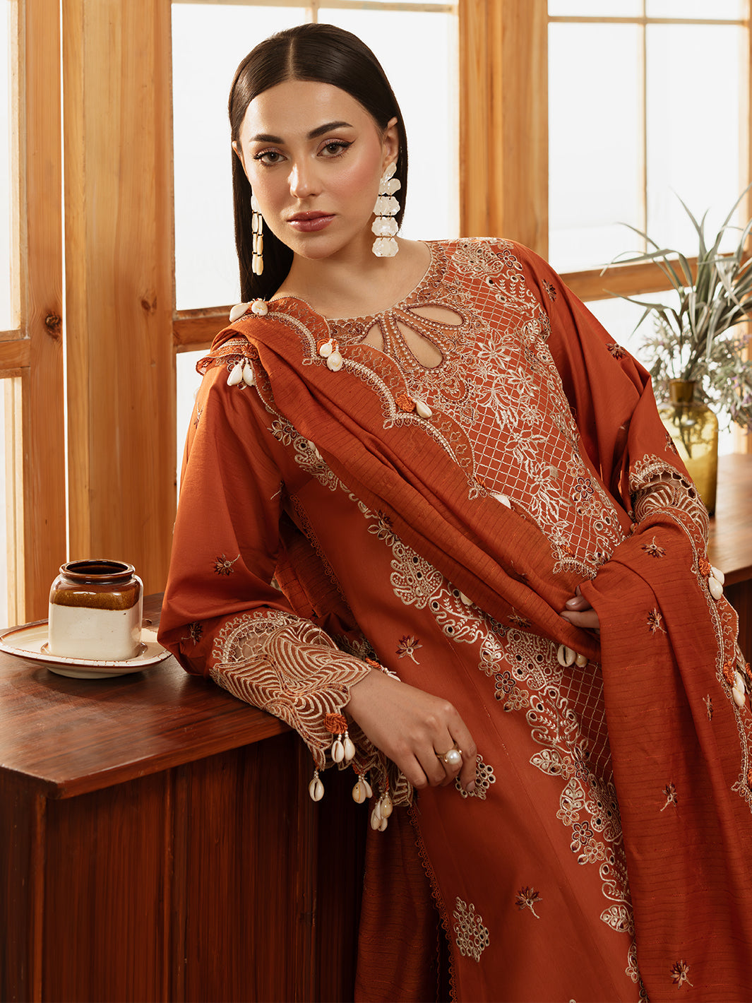 Mahnur | Florence Luxury Lawn 25 | ZIMAL XL Burnt Orange Lawn
