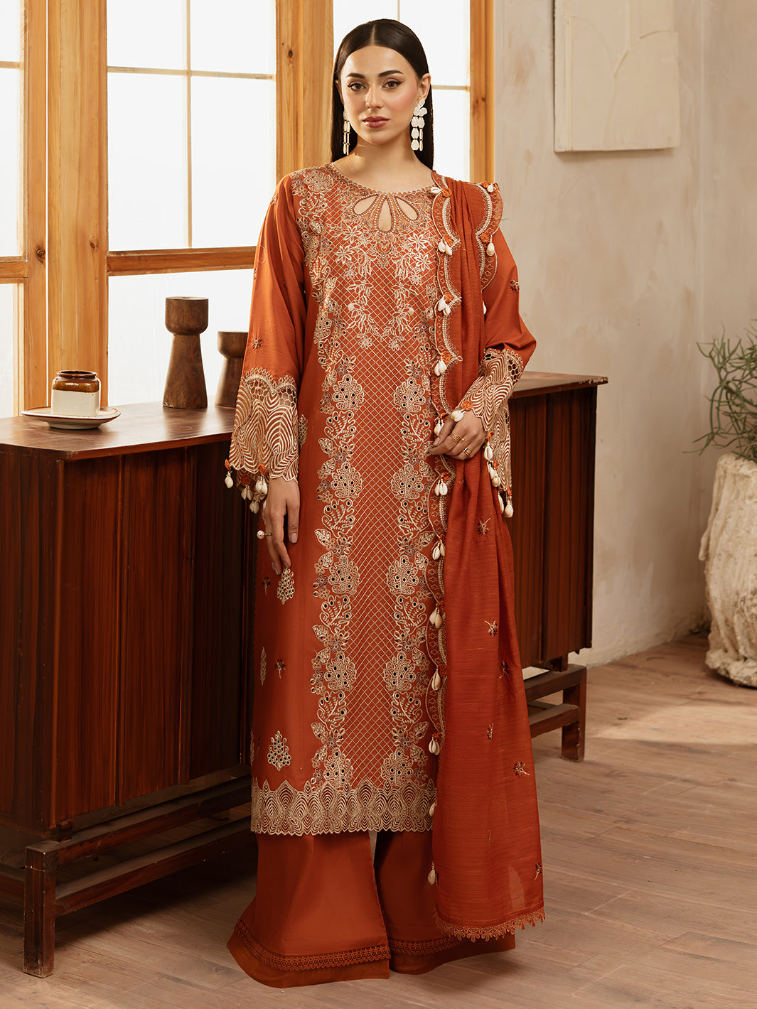 Mahnur | Florence Luxury Lawn 25 | ZIMAL XS Burnt Orange Lawn