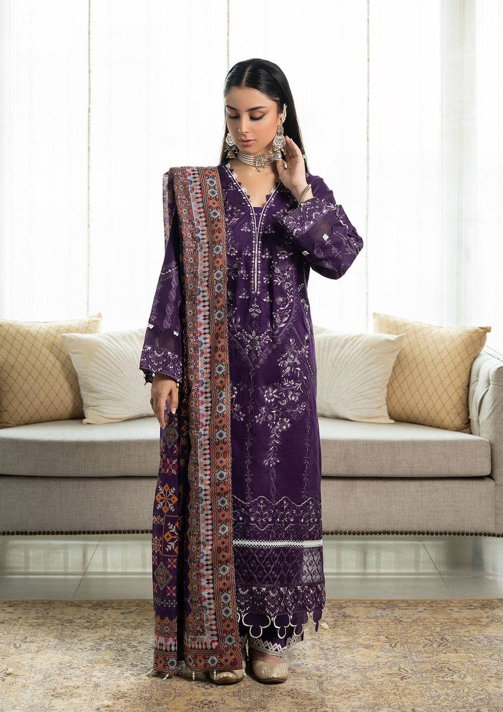 Aik Atelier | Samah Lawn 24 | LOOK 03 - Pakistani Designer Dress - by Aik Atelier | Type: Luxury - 100% Original at Saira Sultan