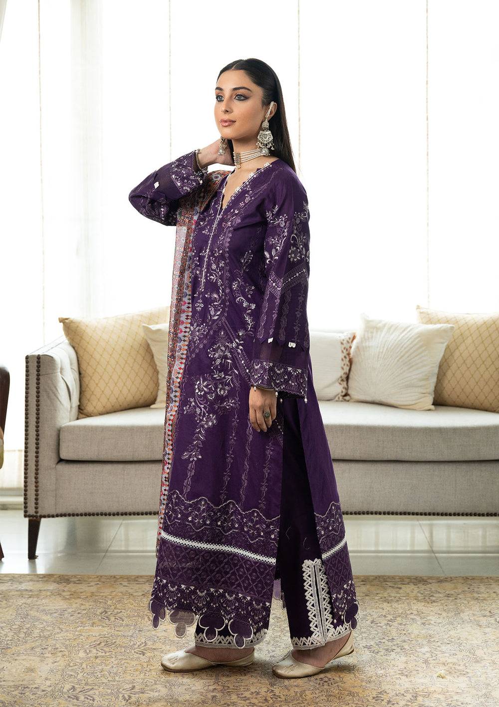 Aik Atelier | Samah Lawn 24 | LOOK 03 - Pakistani Designer Dress - by Aik Atelier | Type: Luxury - 100% Original at Saira Sultan