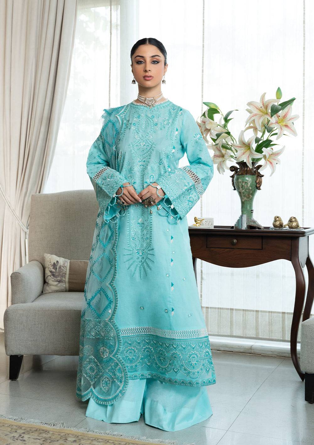 Aik Atelier | Samah Lawn 24 | LOOK 05 - Pakistani Designer Dress - by Aik Atelier | Type: Luxury - 100% Original at Saira Sultan