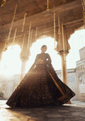 Aik Atelier | Dastoor Velvet 24 | DASTOOR - LOOK 01 Custom Size Black Velvet