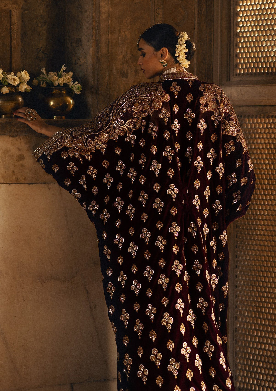 Aik Atelier | Dastoor Velvet 24 | DASTOOR - LOOK 03 XS Maroon Velvet