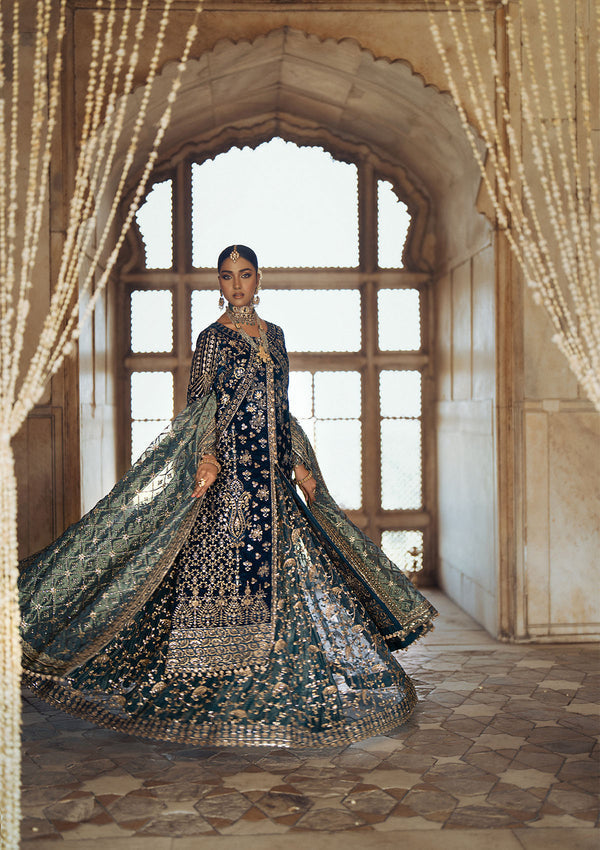 Aik Atelier | Dastoor Velvet 24 | DASTOOR - LOOK 05 XL Teal Blue Velvet