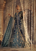 Aik Atelier | Dastoor Velvet 24 | DASTOOR - LOOK 05 L Teal Blue Velvet