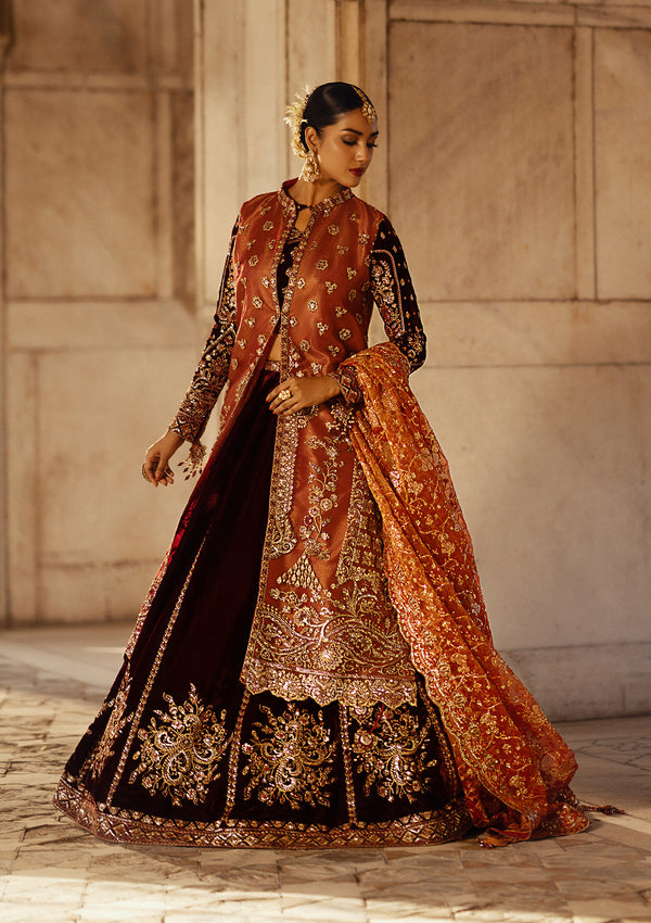 Aik Atelier | Dastoor Velvet 24 | DASTOOR - LOOK 06 XS Maroon Velvet