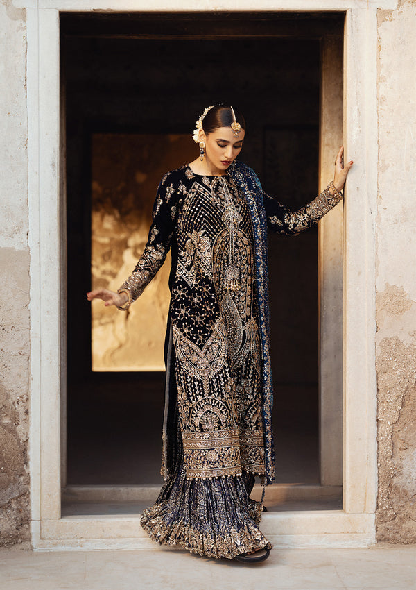 Aik Atelier | Dastoor Velvet 24 | DASTOOR - LOOK 07 Custom Size Black Velvet