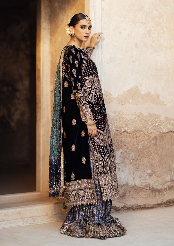 Aik Atelier | Dastoor Velvet 24 | DASTOOR - LOOK 07 XS Black Velvet