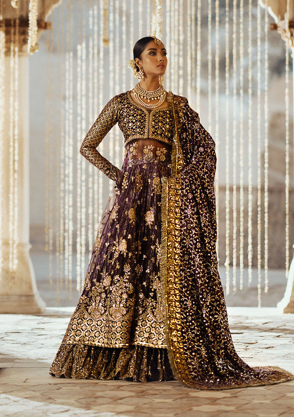 Aik Atelier | Dastoor Velvet 24 | DASTOOR - LOOK 10 XS Purple Velvet