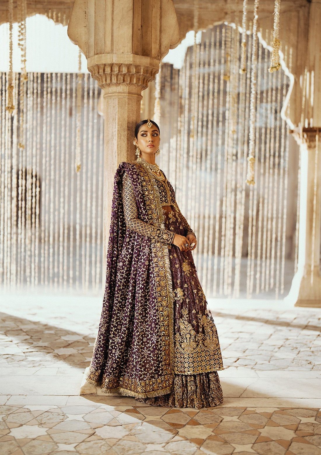 Aik Atelier | Dastoor Velvet 24 | DASTOOR - LOOK 10 XS Purple Velvet