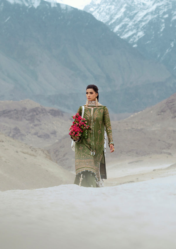 Rangrasiya | Lifestyle Summer Edit 25 | LOOK 06 Custom Size Olive Green Lawn