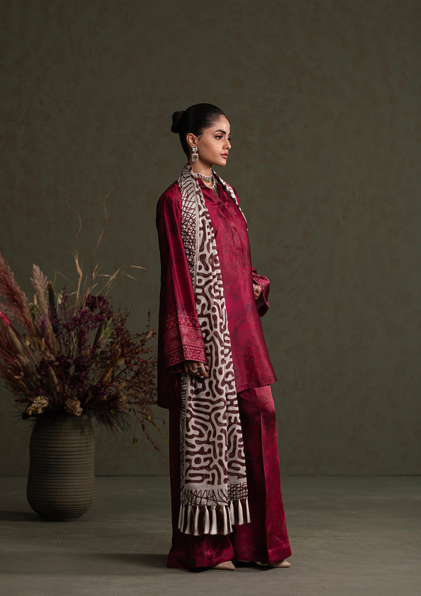 Aik Atelier | Miss Aik Ready to Wear 25 | Look 03 L Maroon Silk