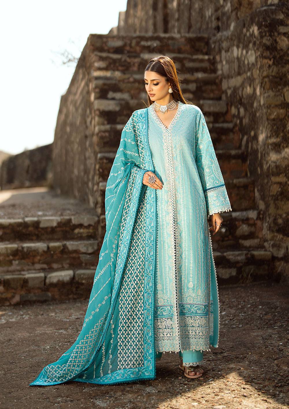 Aik Atelier | Pardes Lawn 24 | LOOK 03 - Pakistani Designer Dress - by Aik Atelier | Type: Luxury - 100% Original at Saira Sultan
