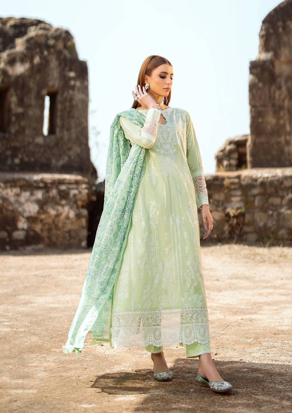 Aik Atelier | Pardes Lawn 24 | LOOK 02 - Pakistani Designer Dress - by Aik Atelier | Type: Luxury - 100% Original at Saira Sultan