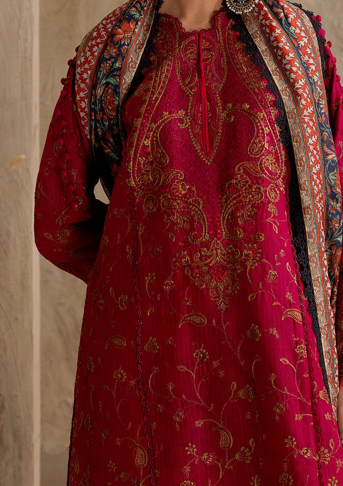 Aik Atelier | RTW 25 | LOOK 05 M Deep Red Jacquard Lawn