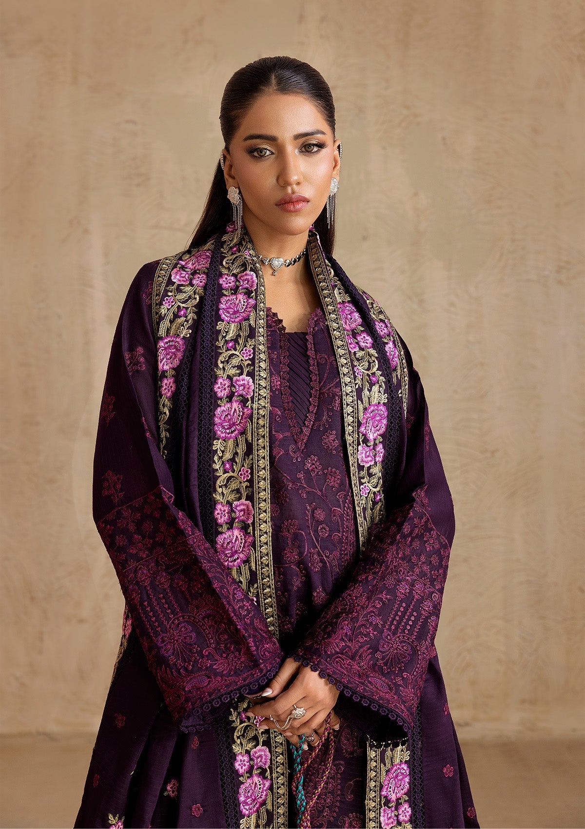 Aik Atelier | RTW 25 | LOOK 08 XL Dark Plum Jacquard Lawn
