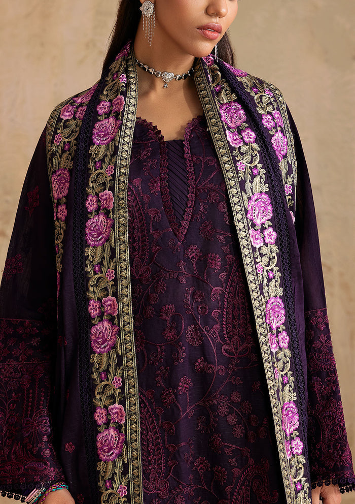 Aik Atelier | RTW 25 | LOOK 08 M Dark Plum Jacquard Lawn