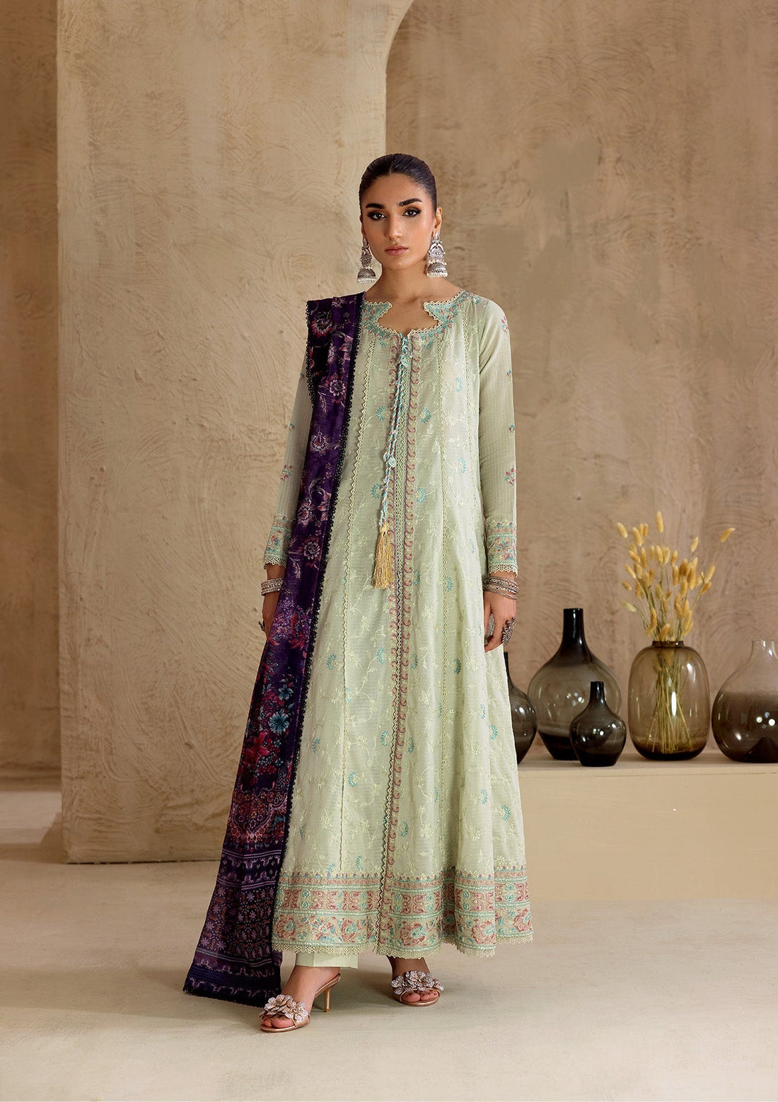 Aik Atelier | RTW 25 | LOOK 12 XS Ice Blue Jacquard Lawn